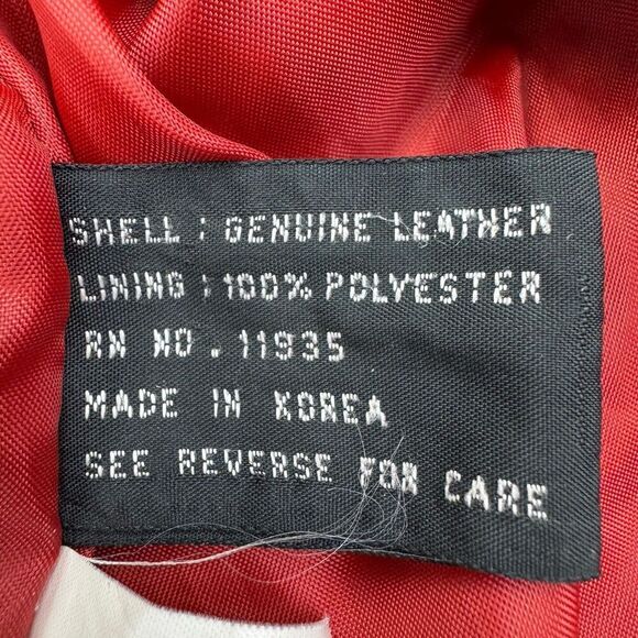 Vintage Jacqueline Ferrar Red Leather Coat XL Oversized Grunge Y2K Retro - Picture 5 of 10